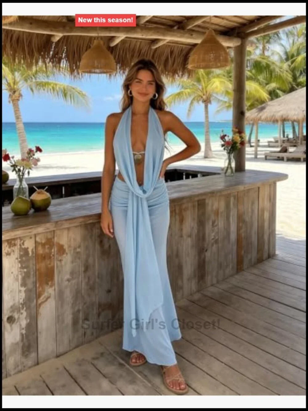 Sheer Mesh 2 Piece Outfit Y2K Halter Crop Top Bodycon Maxi Skirt Party